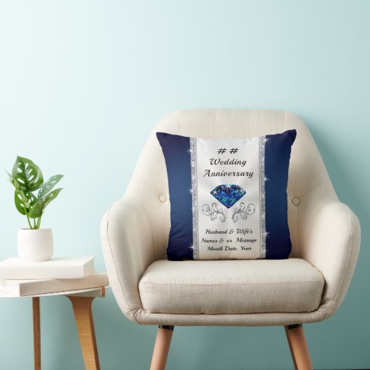 22e, 16e, 65e of 2e bruiloft Jubileum Gift Kussen (Stoel)