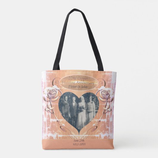 22e/7e koperen bruiloft Roos foto Tas (Achterkant)