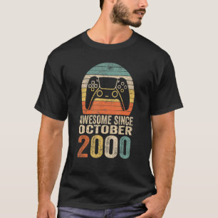 22e Birthday Boy Gamer Geweldige sinds oktober 200 T-shirt