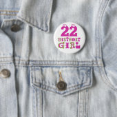 22e Birthday Girl Button Badge (In situ)