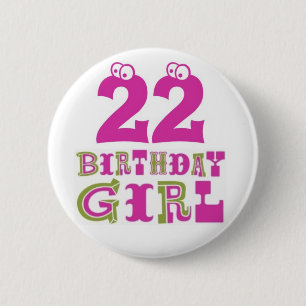 22e Birthday Girl Button Badge