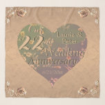 22e bruiloft Jubileum Coppery Chiffon Scarf Sjaal<br><div class="desc">Een mooi en eenvoudig roos hartontwerp dat precies zegt wat je haar 22 jaar huwelijk wilt eren op een jubileumchiffon scarf? Misschien is mijn originele roos-afbeelding met deze oude,  coppery tint gewoon het ding.</div>