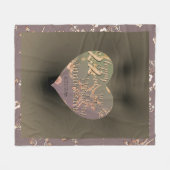 22e bruiloft Jubileum Coppery Heart Roos Fleece Deken (Voorkant (Horizontaal))