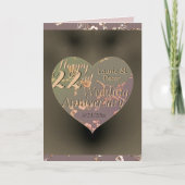 22e bruiloft Jubileum Coppery Heart Roos Kaart (Voorkant)