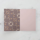 22e bruiloft Jubileum Coppery Heart Roos Kaart (Binnen)