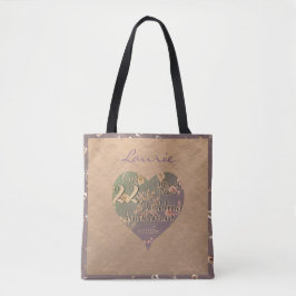 22e bruiloft Jubileum Coppery Heart Roos Tote Bag