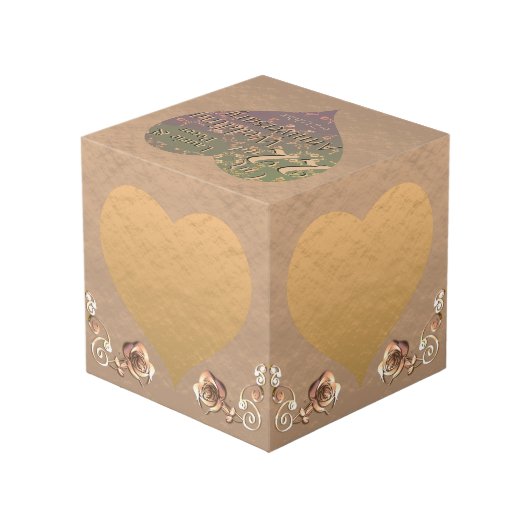 22e bruiloft Jubileum Coppery Plum Cube Kubus (Achter hoekig)