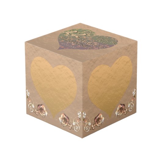 22e bruiloft Jubileum Coppery Plum Cube Kubus (Voorkant hoekig)