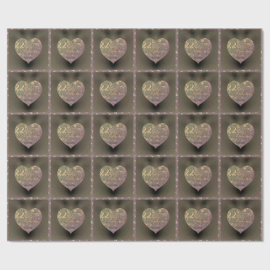 22e bruiloft Jubileum Coppery Roos Cadeaupapier (Vlak)