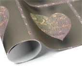 22e bruiloft Jubileum Coppery Roos Cadeaupapier (Rol Hoek)