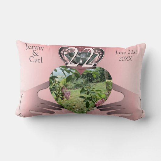 22e bruiloft Jubileum Foto Copper Claddaugh Kussen (Achterkant)