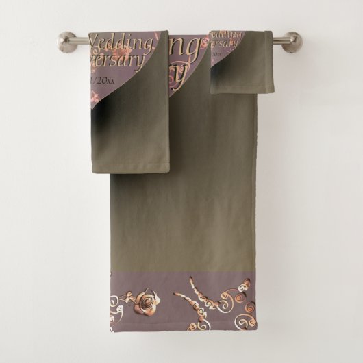 22e bruiloft Jubileum hart Bad Handdoek (Insitu)