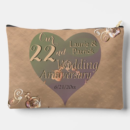 22e bruiloft Jubileum Hart Roos Sjaal Etui (Achterkant)