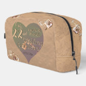 22e bruiloft Jubileum Hart Roos Toilettasje (Rechterhoek)