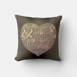 22e bruiloft Jubileum HeartThrow Pillow Kussen