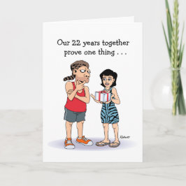 22e bruiloft Jubileum kaart: liefde Kaart