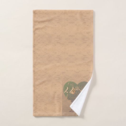 22e bruiloft Jubileum Koper Roos HeartsTowel Bad Handdoek (Handdoek)