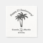 22e bruiloft Jubileum Palmbomen Servet (Voorkant)
