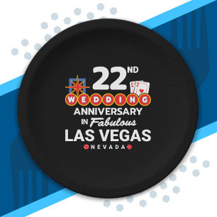 22e bruiloft Jubileum stelletjes Las Vegas Trip Papieren Bordje
