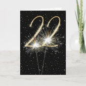 22e bruiloft sparklers kaart (Voorkant)
