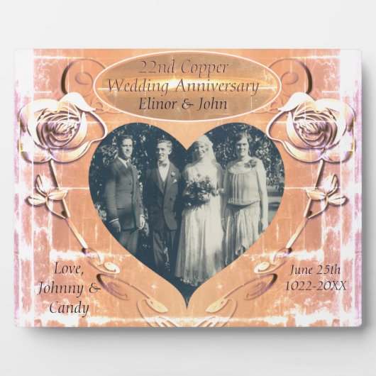 22e Copper Wedding Jubileum Fotoplaat (Voorkant)