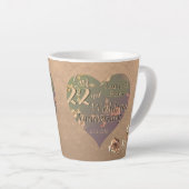 22e Copper Wedding Jubileum Roos Harten Latte Mok (Rechterhoek)
