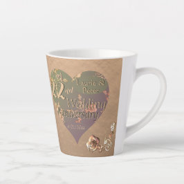 22e Copper Wedding Jubileum Roos Harten Latte Mok