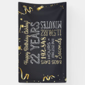 22e jaarbanner - 22 jaar Chic Gold-uren Spandoek (Verticaal)