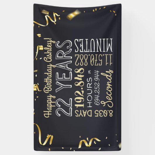 22e jaarbanner - 22 jaar Chic Gold-uren Spandoek (Verticaal)