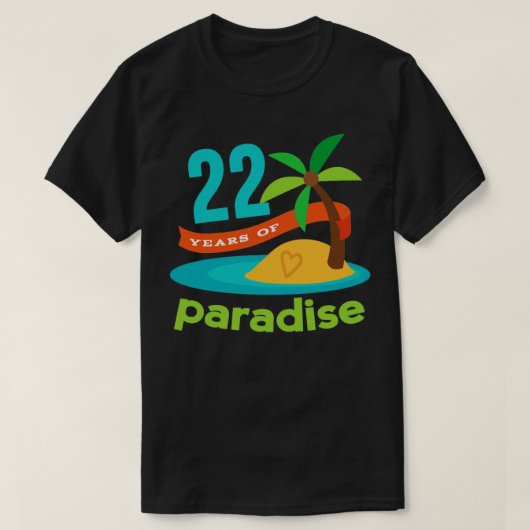 22e Jubileum 22 jaar paradijs T-shirt (Design voorkant)
