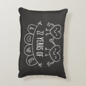 22e Jubileum Gift Chalk Hearts Decoratief Kussen (Achterkant (Verticaal))