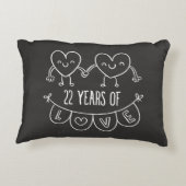 22e Jubileum Gift Chalk Hearts Decoratief Kussen (Achterkant)