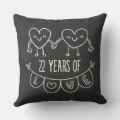 22e Jubileum Gift Chalk Hearts Kussen (Achterkant)