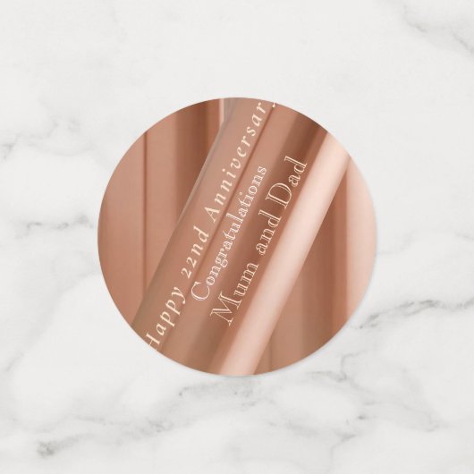 22e Jubileum koper Confetti (Kleine voorkant)