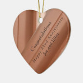 22e Jubileum koper Keramisch Ornament (Links)