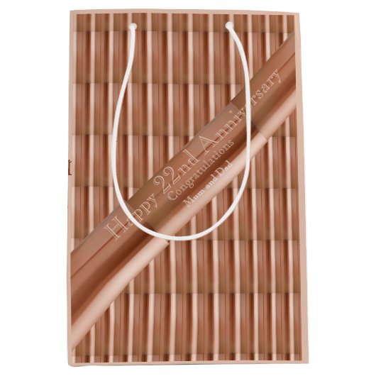 22e Jubileum koper Medium Cadeauzakje (Voorkant)