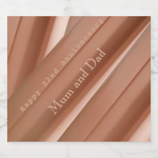 22e Jubileum koper Sparkling Wijnetiket (Enkel label)