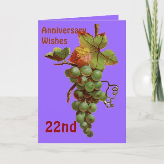 22e Jubileum wensen, aanpasbaar Kaart (Voorkant)
