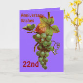 22e Jubileum wensen, aanpasbaar Kaart (Gele Bloem)