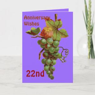 22e Jubileum wensen, aanpasbaar Kaart