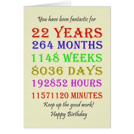 22e mijlpalen van de verjaardag (Voorkant)