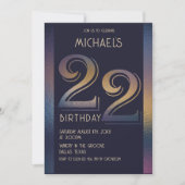 22e paarse en gouden verjaardag kaart (Voorkant)