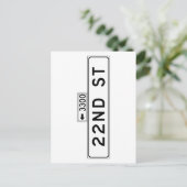 22e St., San Francisco Street Sign Briefkaart (Staand voorkant)