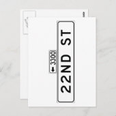 22e St., San Francisco Street Sign Briefkaart (Voorkant / Achterkant)