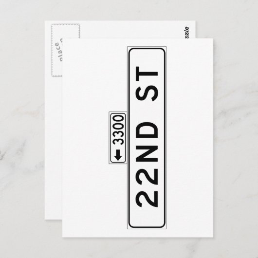 22e St., San Francisco Street Sign Briefkaart (Voorkant / Achterkant)