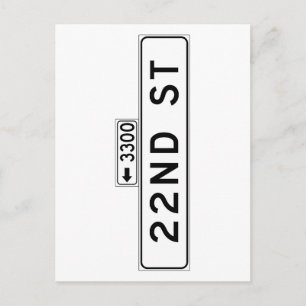 22e St., San Francisco Street Sign Briefkaart