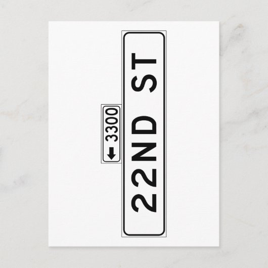 22e St., San Francisco Street Sign Briefkaart (Voorkant)