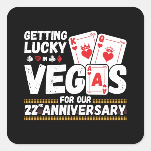 22e trouwdag - Koppel Las Vegas reis Vierkante Sticker (Voorkant)
