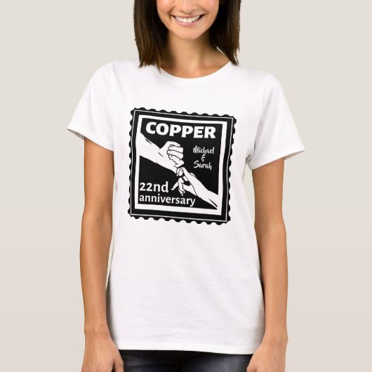 22e trouwdag met handen t-shirt (Voorkant)