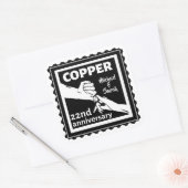 22e trouwdag met handen vierkante sticker (Envelop)